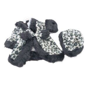 Vintage Unipak Doll Clothes Set for Small Teddy Bear, Black and White Leopard